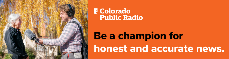 Colorado Public Radio logo. Be a champion for honest and accurate news.